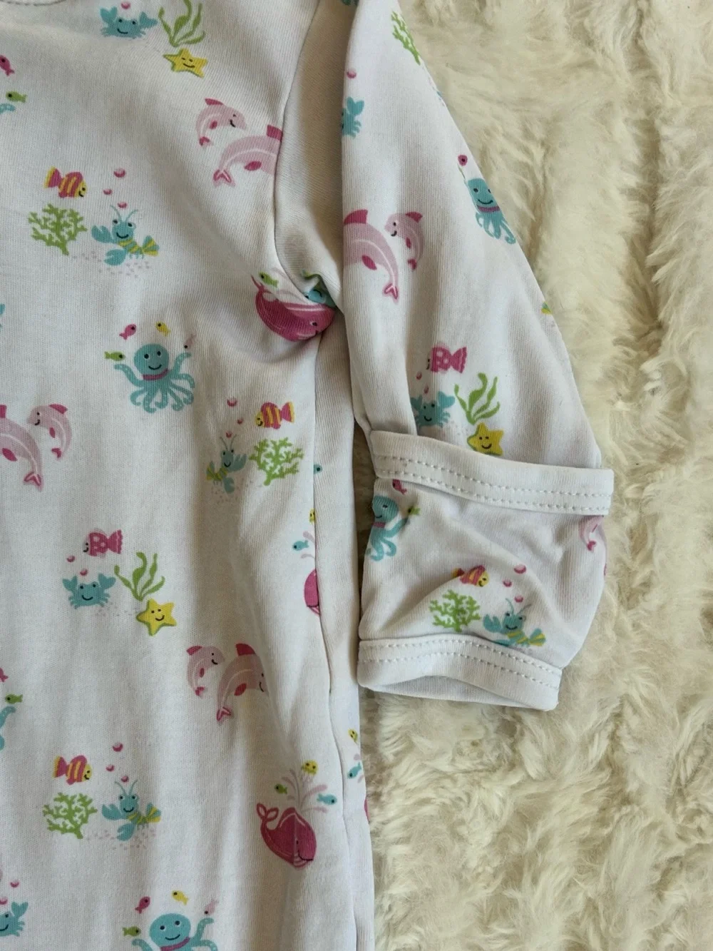 Kissy Kissy Pima Cotton Sea Life Footie